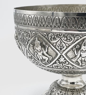 Lot 1022 - An Indian silver pedestal bowl, circa 1890,...