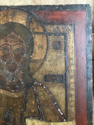 Lot 36 - A Russian large icon of Christ Pantocrator,...