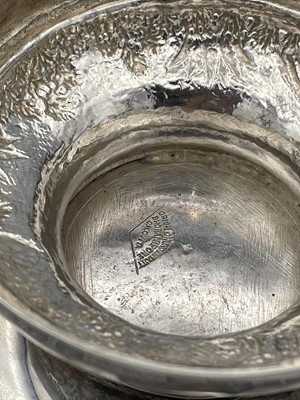 Lot 1023 - An Indian silver octagonal pedestal bowl,...