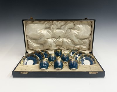 Lot 973 - A Royal Worcester cased porcelain coffee set...