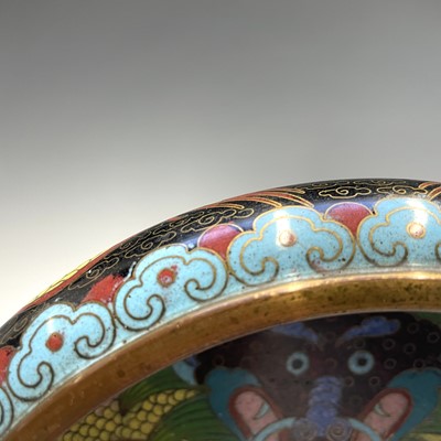 Lot 143 - Four Chinese cloisonne shallow bowls, circa...