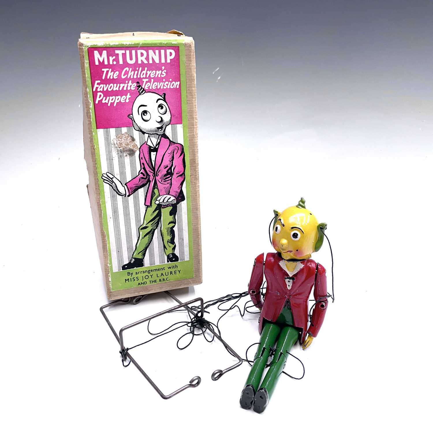 Lot 621 - "Mr Turnip" Metal 1950's Puppet. Comprising:...