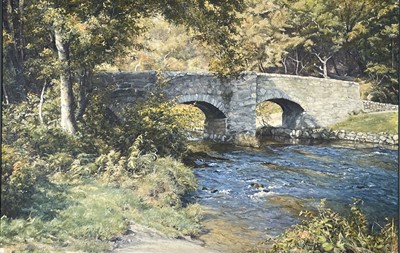 Lot 334 - Denys LAW (1907-1981) Fingle Bridge, Dartmoor...