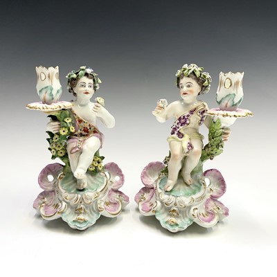 Lot 905 - A pair of Samson porcelain figural...