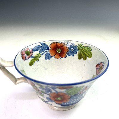 Lot 1024 - A pearlware cup and saucer, circa 1800, rare...