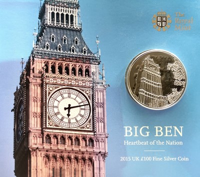 Lot 53 - G.B. £100 Silver Proof 2015 Coin. Comprising...