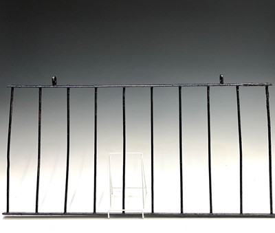 Lot 289 - A Cornish wrought iron range rack, with brass...