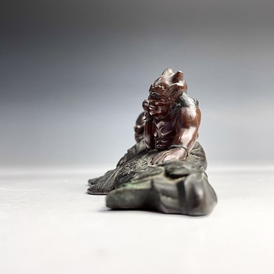 Lot 135 - A Chinese bronzed group, early 20th century,...