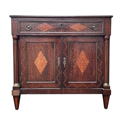 Lot 3084 - A Dutch mahogany, inlaid and brass mounted...