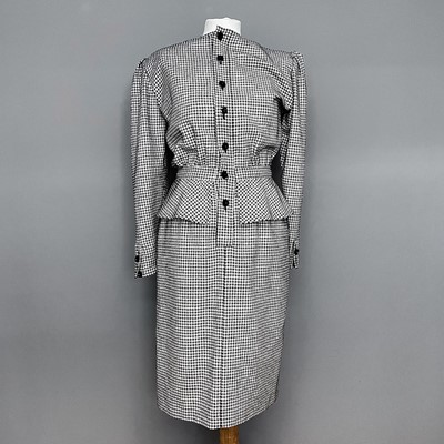 Lot 1057 - A 1980's Valentino 'Miss V' houndstooth dress,...