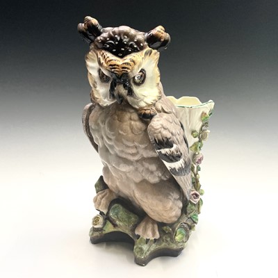 Lot 931 - A French porcelain figure of an owl, late 19th...