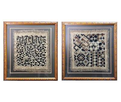 Lot 1231 - Two African Kuba textile panels, Democratic...