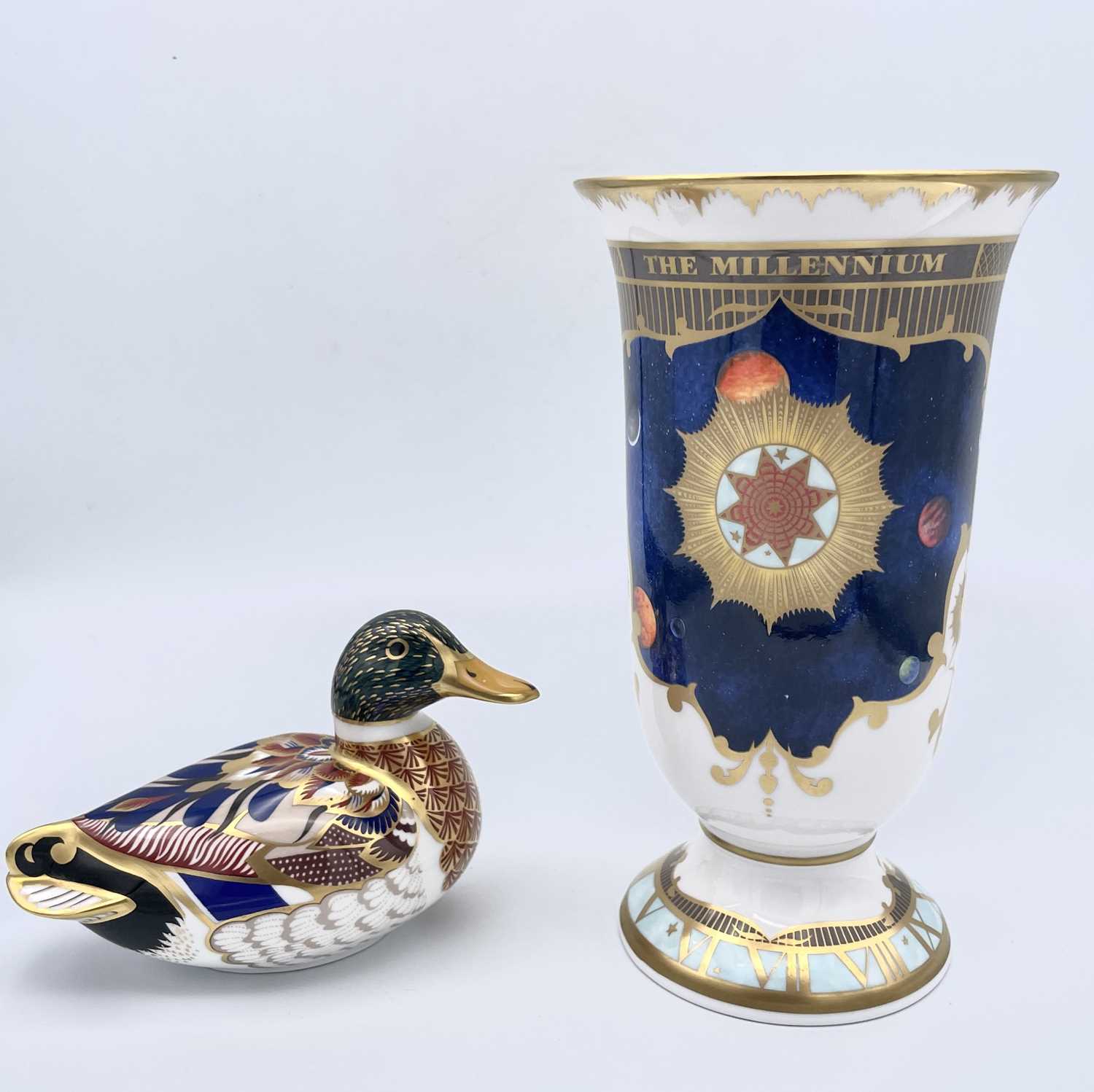 Lot 895 - A Royal Crown Derby mallard paperweight, with...