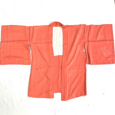 Lot 525 - A Japanese pink silk haori, mid 20th century.