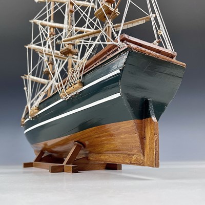 Lot 11 - A model of a three masted sailing ship, second...