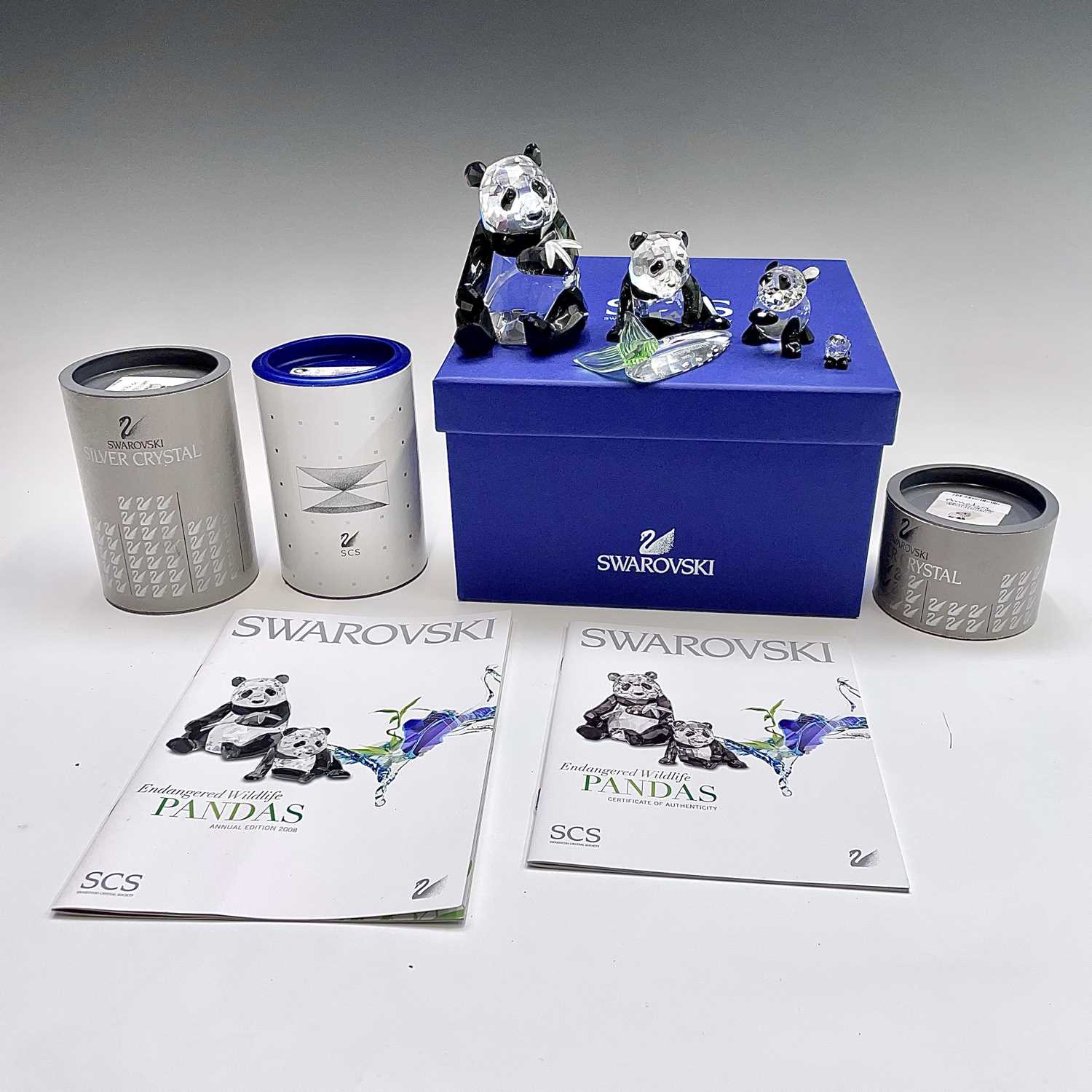 Lot 217 - Swarovski Crystal Endangered Wildlife Pandas,...