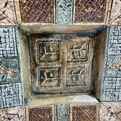 Lot 1043 - A Troika pottery square dish, decorated by...