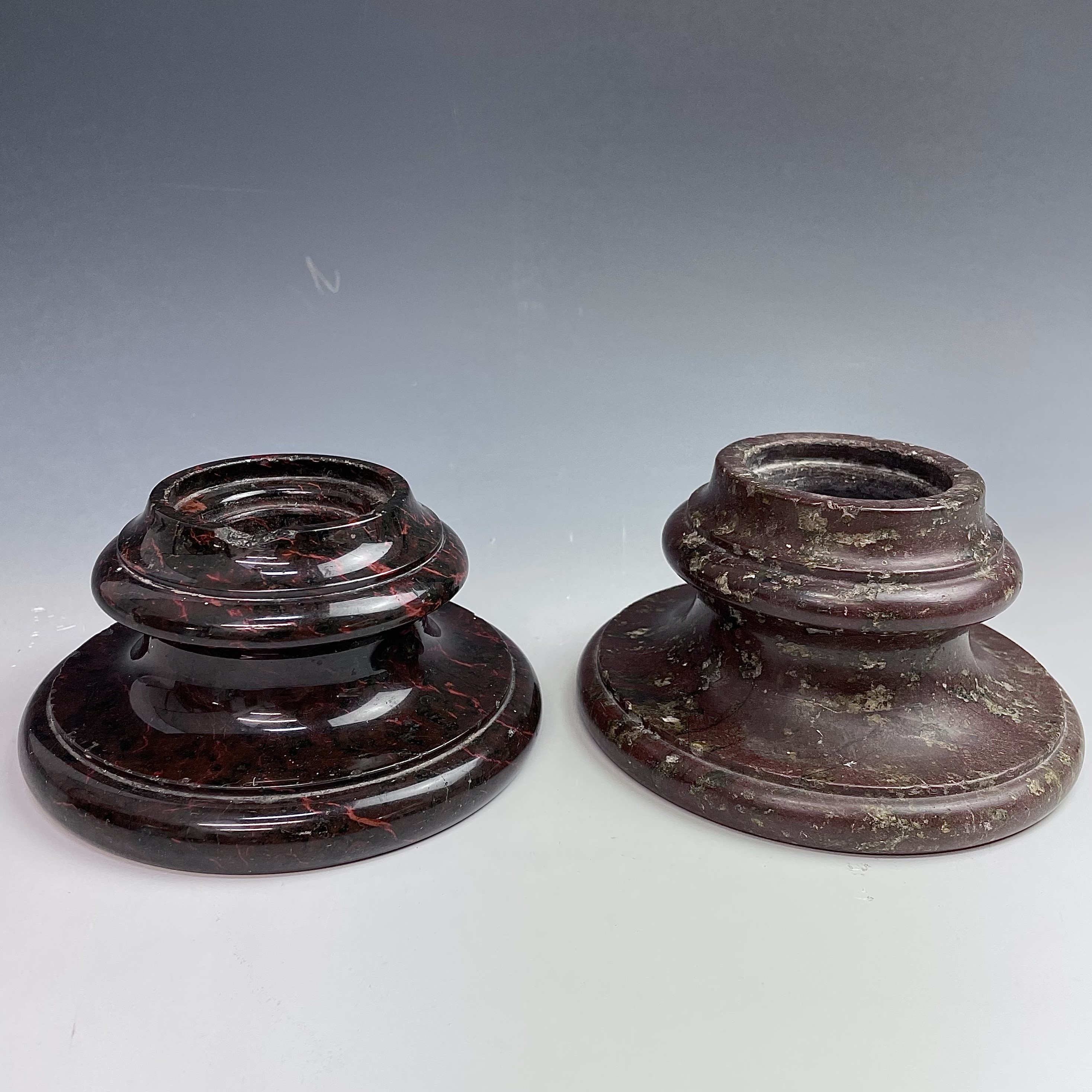 Lot 295 A late Victorian Cornish serpentine ink well,