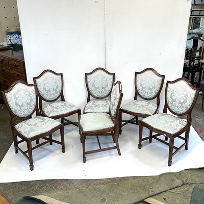 Lot 3116 - A set of six Rackshaw mahogany Hepplewhite...