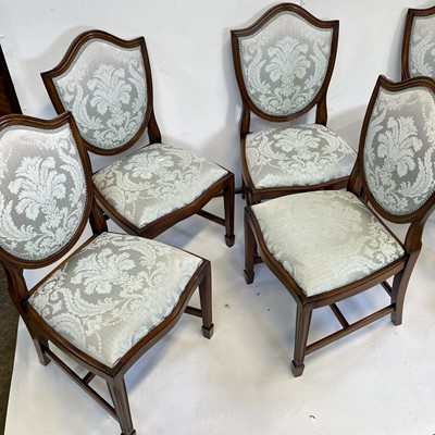 Lot 3116 - A set of six Rackshaw mahogany Hepplewhite...