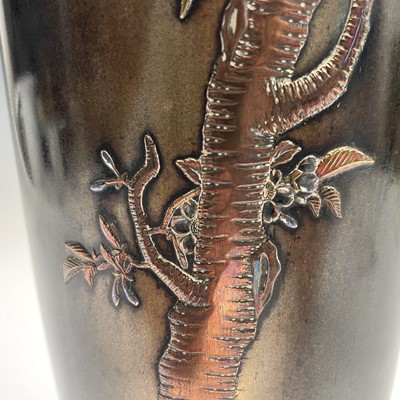 Lot 63 - A Japanese bronze vase, Meiji period, signed,...
