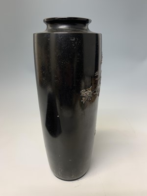 Lot 63 - A Japanese bronze vase, Meiji period, signed,...