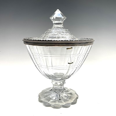 Lot 943 - A Georgian cut glass jug, with stepped and...