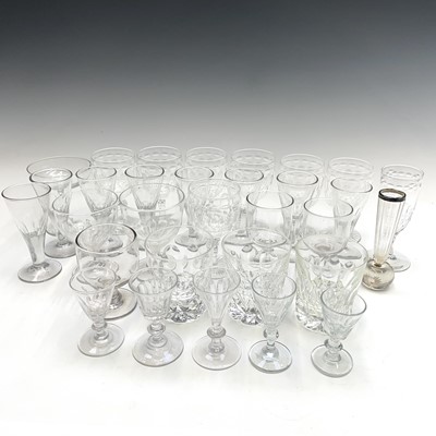 Lot 946 - A set of Seven Edwardian cut glass wines, with...