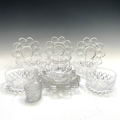 Lot 947 - A set of six Victorian cut glass ice plates,...