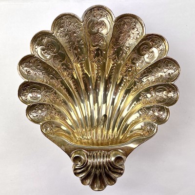 Lot 111 - A 1960's silver gilt Georgian style scallop...