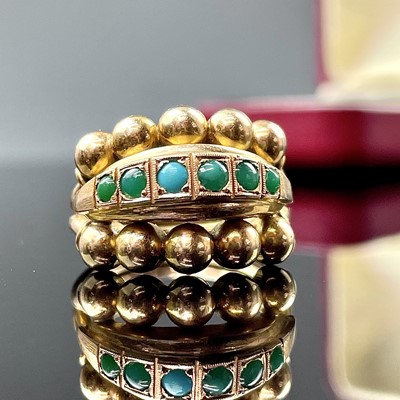 Lot 725 - A Victorian high purity gold and turquoise set...