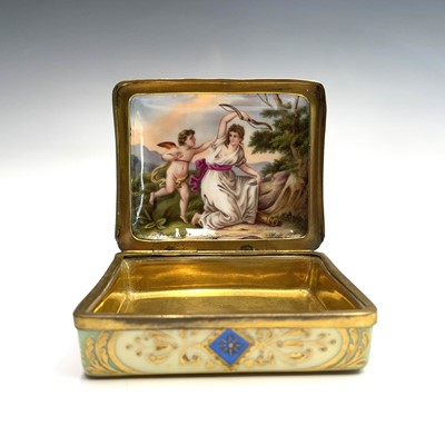 Lot 887 - A 19th century Vienna porcelain box, the outer...