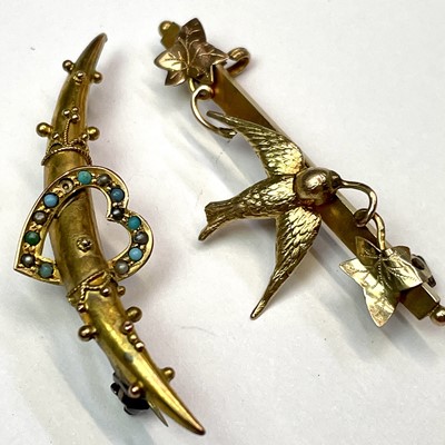 Lot 765 - An Edwardian 9ct hallmarked gold turquoise and...