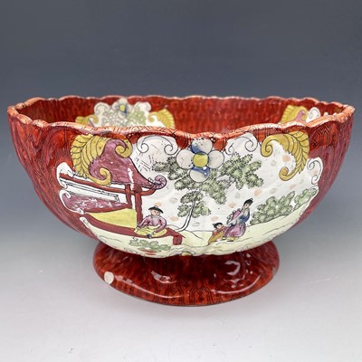 Lot 963 - A 19th century Ironstone pottery punch bowl...