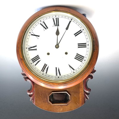 Lot 2920 - A late Victorian mahogany cased drop-dial wall...