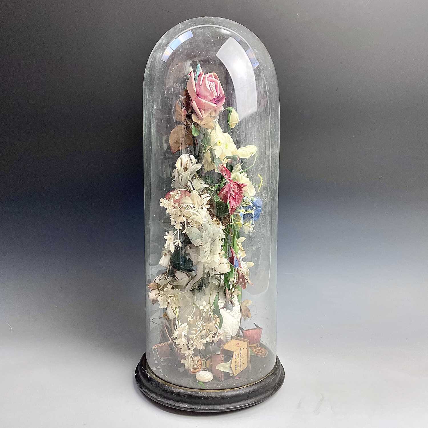 Lot 33 - A Victorian glass dome, containing a display...