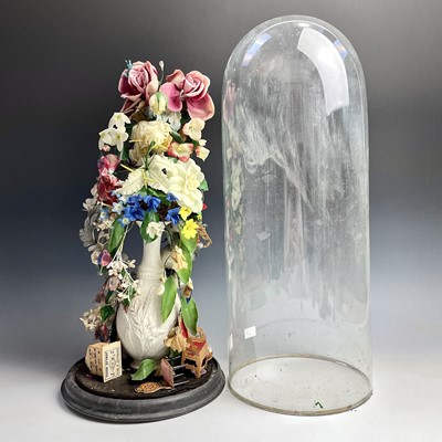 Lot 33 - A Victorian glass dome, containing a display...