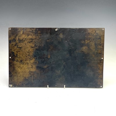 Lot 214 - A Victorian brass plaque, inscribed 'This...