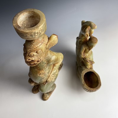 Lot 326 - A Chinese jade-type figure of a sage, 20th...
