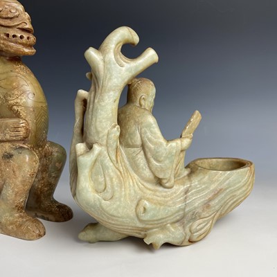 Lot 326 - A Chinese jade-type figure of a sage, 20th...