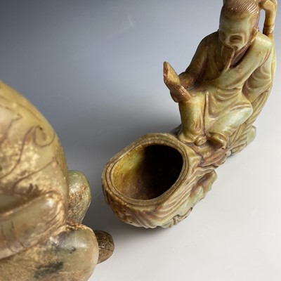 Lot 326 - A Chinese jade-type figure of a sage, 20th...