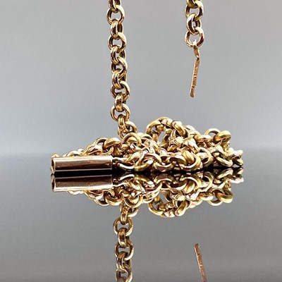 Lot 886 - A 9ct belcher link necklace, length 44.5cm,...