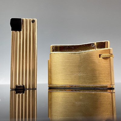 Lot 212 - A 1940's gold plated lighter by Benlow Golmet,...