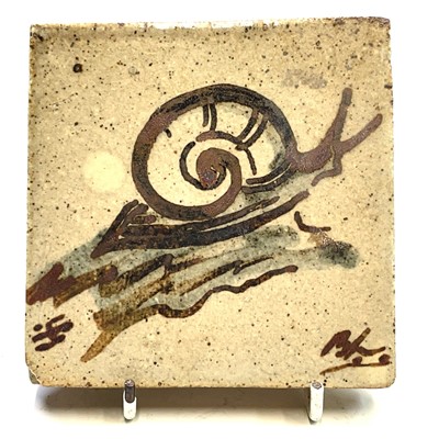 Lot 1032 - Bernard Leach (1897-1979) A small square tile,...