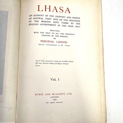 Lot 279 - PERCEVAL LANDON. 'Lhasa: An Account of the...