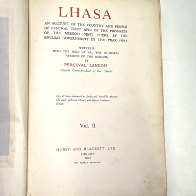 Lot 279 - PERCEVAL LANDON. 'Lhasa: An Account of the...