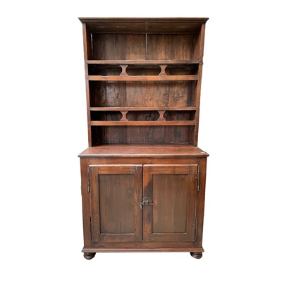 Lot 119a - A continental walnut kitchen dresser, 19th...