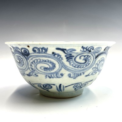 Lot 327 - A Chinese blue and white porcelain bowl, Ming...