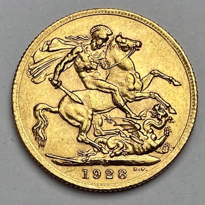 Lot 732 - 1928 full sovereign coin, South Africa mint.