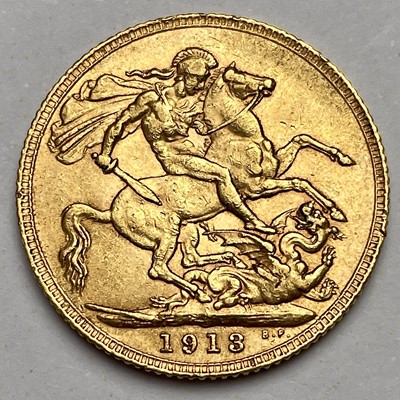 Lot 743 - 1913 full sovereign coin.